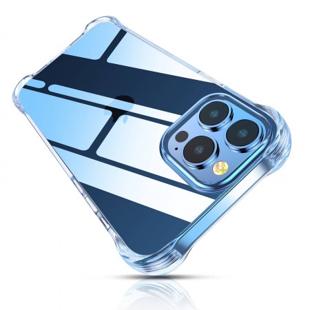 COMSOON Coque Compatible avec iPhone 13 Pro, Transparent Coins Absorbant les Chocs en Parfaite Aligné, Anti-Rayures & Résiste Jaunit & Protection pour Housse Etui en TPU Souple, Claire