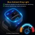 COMSOON Bluetooth FM Transmitter für Auto, Blaue Umgebende Leuchte Drahtloser Radio Kfz-Empfänger Adapter mit Freisprecheinrichtung, Dual USB Ladegerät