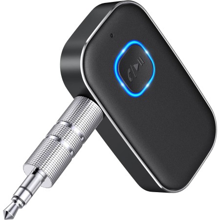COMSOON Bluetooth AUX Adapter for Car, Wireless Audio Receiver | Noise Reduction Bluetooth Receiver for Music/Hands-Free Calls/Home Stereo/Speaker, 16H Battery Life/Dual Connect (All Black)