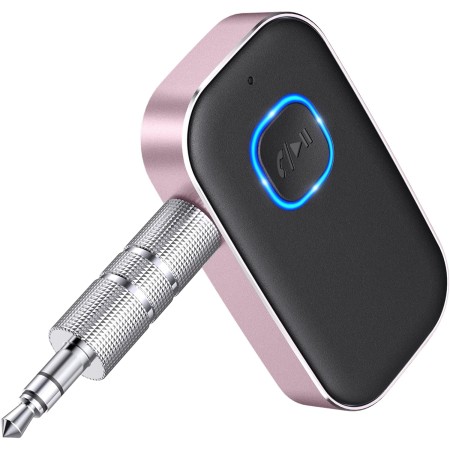 COMSOON Bluetooth AUX Adapter for Car, Wireless Audio Receiver | Noise Reduction Bluetooth Receiver for Music/Hands-Free Calls/Home Stereo/Speaker, 16H Battery Life/Dual Connect (Black+Pink) COMSOON Bluetooth AUX Adapter for Car, Wireless Audio Receiver | Noise Reduction Bluetooth Receiver for Music/Hands-Free Calls/Home Stereo/Speaker, 16H Battery Life/Dual Connect (Black+Pink)