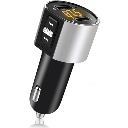 COMSOON - Transmisor FM Bluetooth Coche, inalámbrico, Adaptador de Radio, Reproductor de MP3 con Puertos de Carga USB Dual, Soporte de Tarjeta TF + U Disk, Manos Libres para iPhone, Samsung, etc.